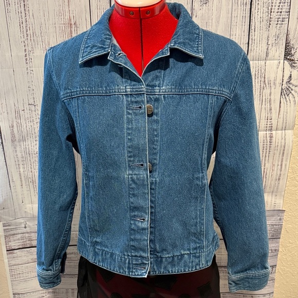 Vintage L.L. Bean Women's Trucker Jean Jacket XS Petite - Picture 6 of 10